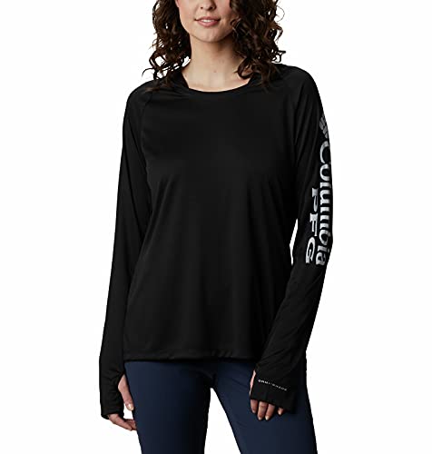 Columbia Women's Tidal Tee Hoodie, Black/Cirrus Grey Logo