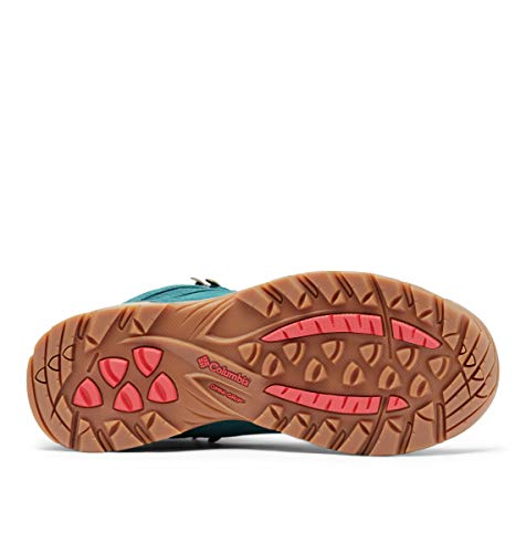 Columbia Women’s Newton Ridge Plus Waterproof Amped Hiking Boot, Waterproof Leather, Deep Wave/Red Coral