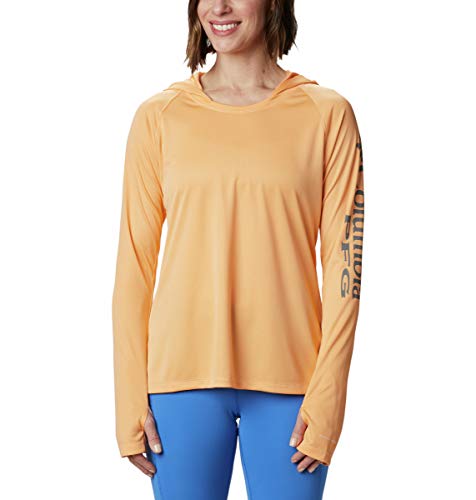 Columbia Women's Tidal Tee Hoodie, Light Juice/City Grey Logo