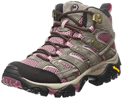 Merrell Women's Moab 2 Mid Waterproof, Boulder/Blush