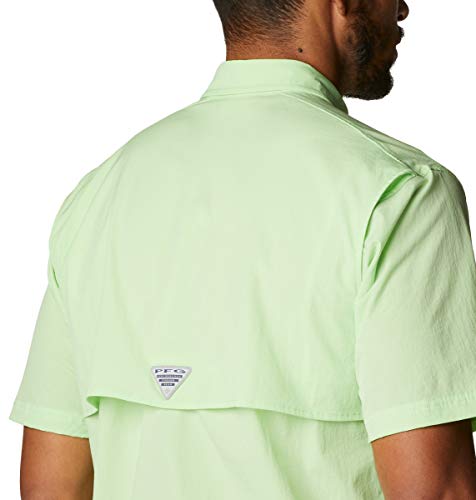 Columbia Men's PFG Permit Woven Short Sleeve, Lime Glow - Nature tee