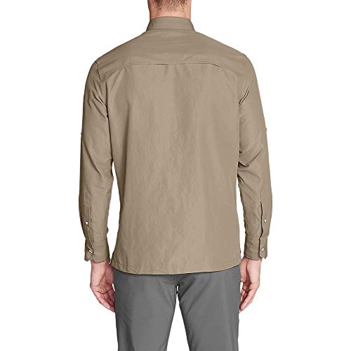 Eddie Bauer Men's Ripstop Guide Long-Sleeve Shirt, Light Khaki