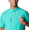 Columbia Men's Permit Woven Short Sleeve, Electric Turquoise