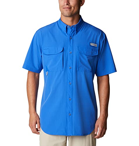Columbia Men's Permit Woven Short Sleeve, Blue Macaw - Nature tee