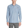 Eddie Bauer Men's Ripstop Guide Long-Sleeve Shirt, Chambray Blue