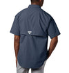 Columbia Men's Bahama II UPF 30 Short Sleeve PFG Fishing Shirt, Collegiate Navy
