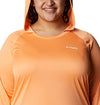 Columbia Women's PFG Tidal Tee Hoodie, UV Protection, Moisture-Wicking, Bright Nectar/White Logo