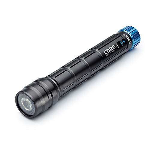 CORE 1500 Lumen Rechargeable Flashlight - CREE LED, Auto-Dimming, Water Resistant, Great For Camping & Emergencies