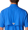 Columbia Men's Permit Woven Short Sleeve, Blue Macaw