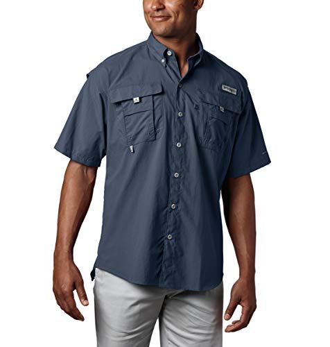 Columbia PFG Fishing Shirt Men Large Long Sleeve 100% Nylon Caped