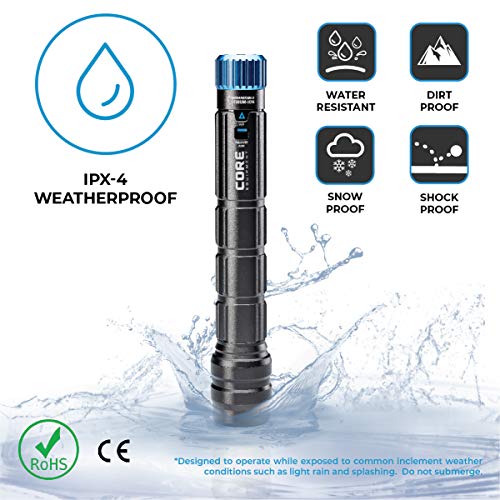 cree water resistant rechargeable led flashlight CORE 1500 Lumen CREE LED Rechargeable Camping Emergency Flashlight