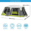 Core Two Room 12 Person Instant Cabin Tent with Side Entrance