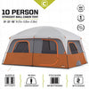 CORE 10 Person Straight Wall Cabin Tent (Orange)