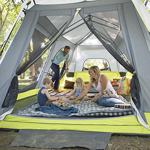 core instant cabin tent Core Two Room 12 Person Instant Cabin Tent with Side Entrance